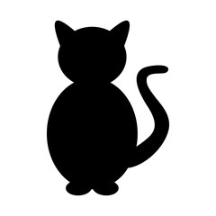 Cat, silhouette, icon. Vector illustration