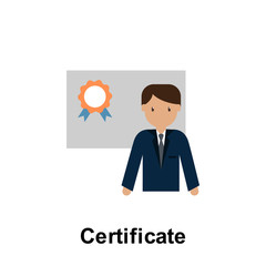 Certificate color icon. Element of business illustration. Premium quality graphic design icon. Signs and symbols collection icon for websites, web design, mobile app