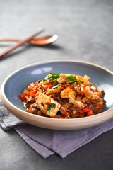 rice with meat and vegetables