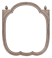 Silver frame for paintings, mirrors or photo isolated on white background