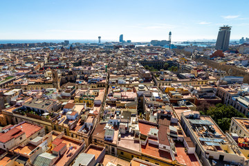 Fototapeta na wymiar Barcelona vista desde las alturas