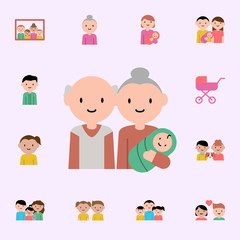 baby, grandparents cartoon icon. family icons universal set for web and mobile
