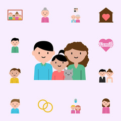 family, cat cartoon icon. family icons universal set for web and mobile