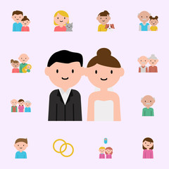 family, married cartoon icon. family icons universal set for web and mobile