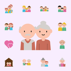 grandfather, grandmother cartoon icon. family icons universal set for web and mobile