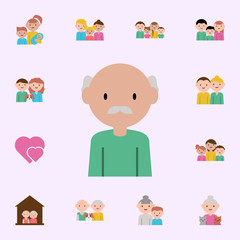grandfather cartoon icon. family icons universal set for web and mobile