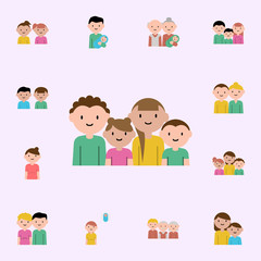mother, father, son, daughter cartoon icon. family icons universal set for web and mobile