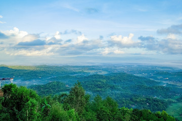 beautiful landscape view from Becici Pine Peak on yogyakarta