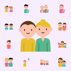 mother, father cartoon icon. family icons universal set for web and mobile
