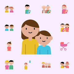mother, son cartoon icon. family icons universal set for web and mobile