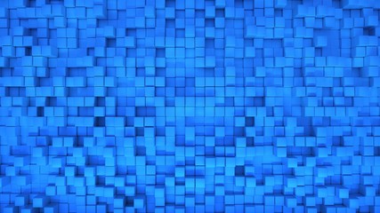 Abstract 3D Box Background with Random Position Blue
