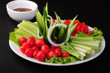 fresh vegetables on a plate