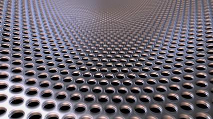 Industrial Metall Steel Iron Holes Pattern Sieve Silver perspective DOF