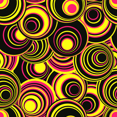 Fototapeta na wymiar geometric seamless pattern concentric circles in pop shades