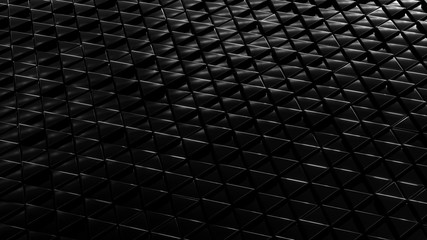 Abstract geometric black Pearl background from small triangles perspective DOF