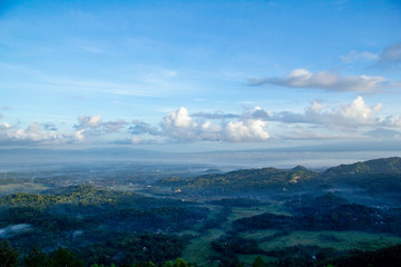 beautiful landscape view from Becici Pine Peak on yogyakarta