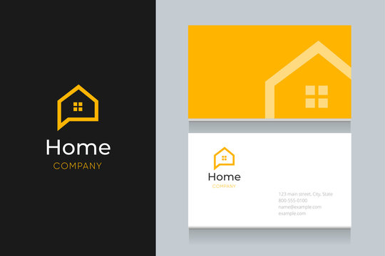 Bubble House Logo With Business Card Template. 