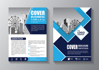 Naklejka premium Brochure design, cover modern layout, annual report, poster, flyer in A4 with colorful triangles, geometric shapes for tech, science, market with light background