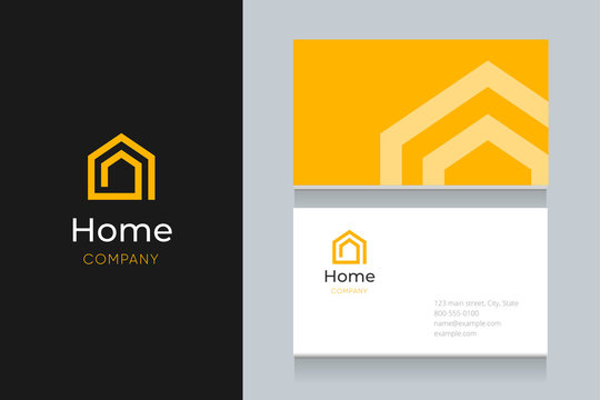 spiral house logo with business card template. 