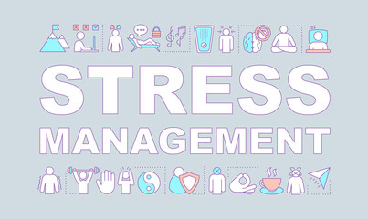 Stress management word concepts banner