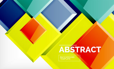 Geometric abstract background, modern square design