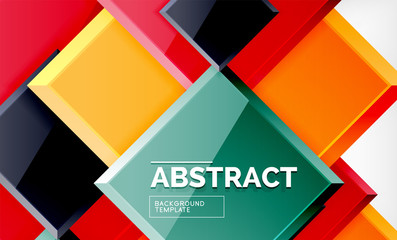 Square abstract background, glossy geometric design