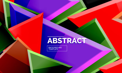 Glossy squares and triangles geometric backgrounds