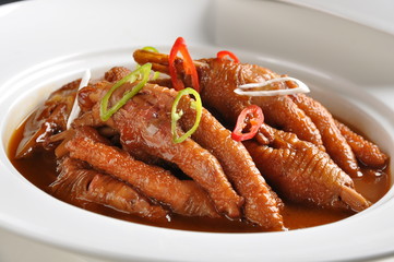 grilled sausages with potatoes and sauce