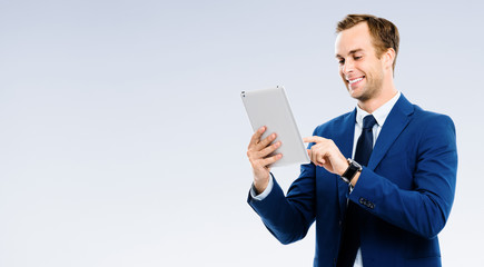 businessman using tablet pc