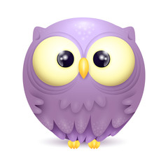 Cute little owl character vector illustration