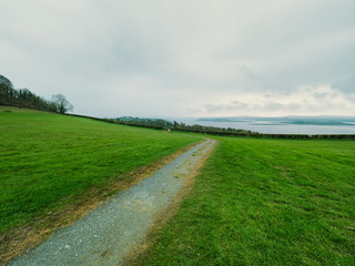  wide angle shoot cloudy spring countryside morning,Northern Ireland