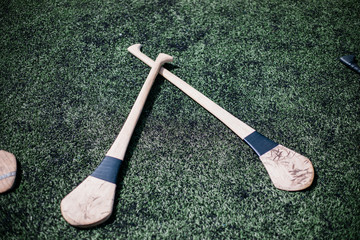 Two hurls on pitch