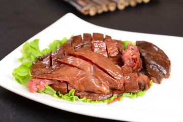 grilled beef steak with vegetables