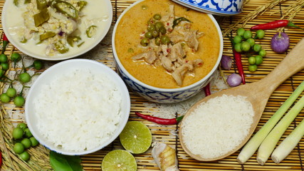 Thai food prepared with spices with a spicy flavor.