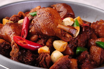 roasted meat with vegetables