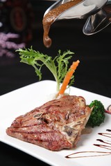 steak with vegetables