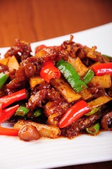 grilled meat with vegetables
