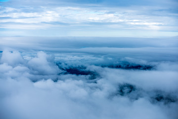 mist rising from valleys in forest in slovakia Tatra mountains