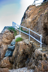 Escalier sentier randonnée nature