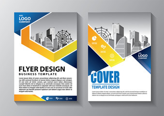 Brochure design, cover modern layout, annual report, poster, flyer in A4 with colorful triangles, geometric shapes for tech, science, market with light background