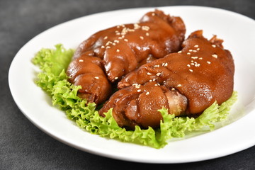 fried chicken with rice and vegetables on plate