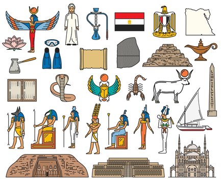 Egypt religious sacred symbols and ancient deity