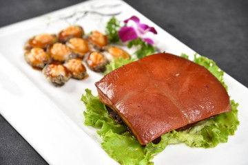 grilled beef steak with salad