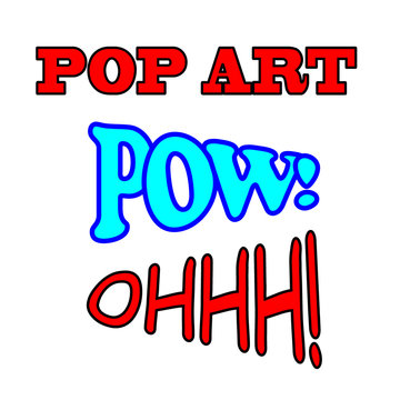 Pop art texts set. Comic book texts