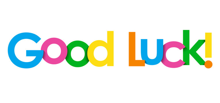 GOOD LUCK! colorful typography banner