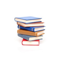 Stacks of books isolated on white background
