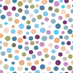Seamless hand drawn colorful pastel dots pattern