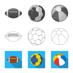 Vector design of sport and ball icon. Collection of sport and athletic vector icon for stock.