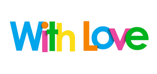 WITH LOVE colorful typography banner
