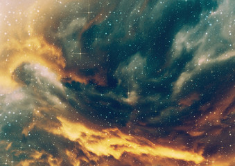 Starry nebula clouds